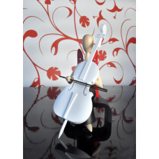 Sternkopf-Engel, mit Cello, sitzend